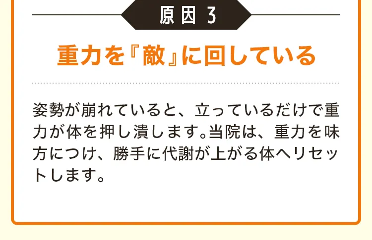 原因3：重力を『敵』に回している。 